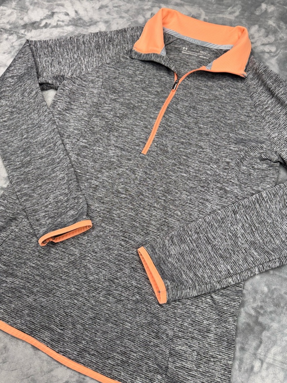 Under Armour Gray Quarter-Zip Pullover with Coral Trim - Picture 2 of 11
